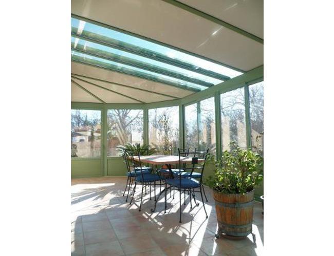 V&eacute;randa Aluminium TECHNAL Vert Pastel ( Lignan sur orb)